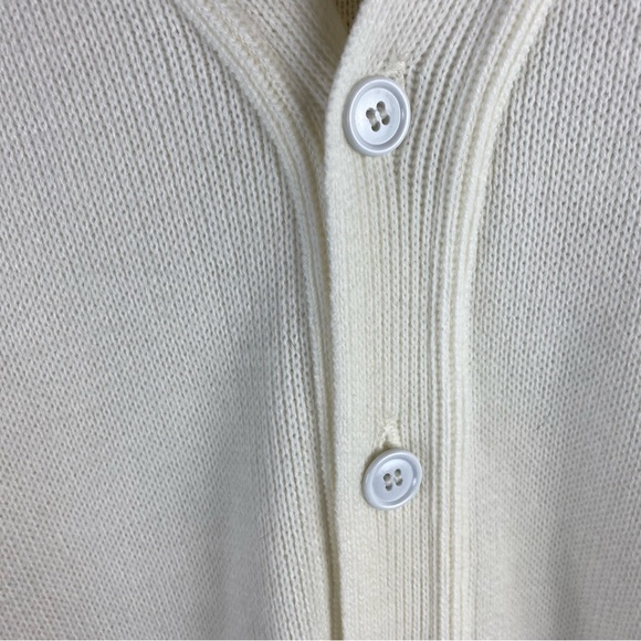 Vintage Military Equipment White Cardigan Sweater Great Britain Large - Picture 5 of 9